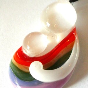 Rainbow Babywearing Mama Pendant Necklace Birth Art Attachment Parenting Mother Jewelry white image 3