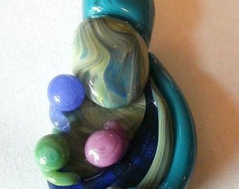 Glass Ornament Babywearing Family of 5 Holiday Decoration Mother Father Baby Brother Sister Siblings Handblown in Custom Colors