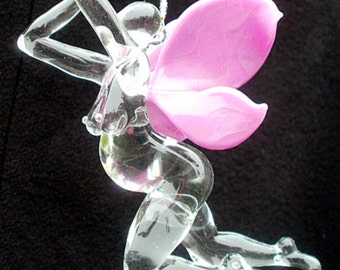 Pregnant Fairy Mama Glass Sculpture Hanging Birth Art  - Large