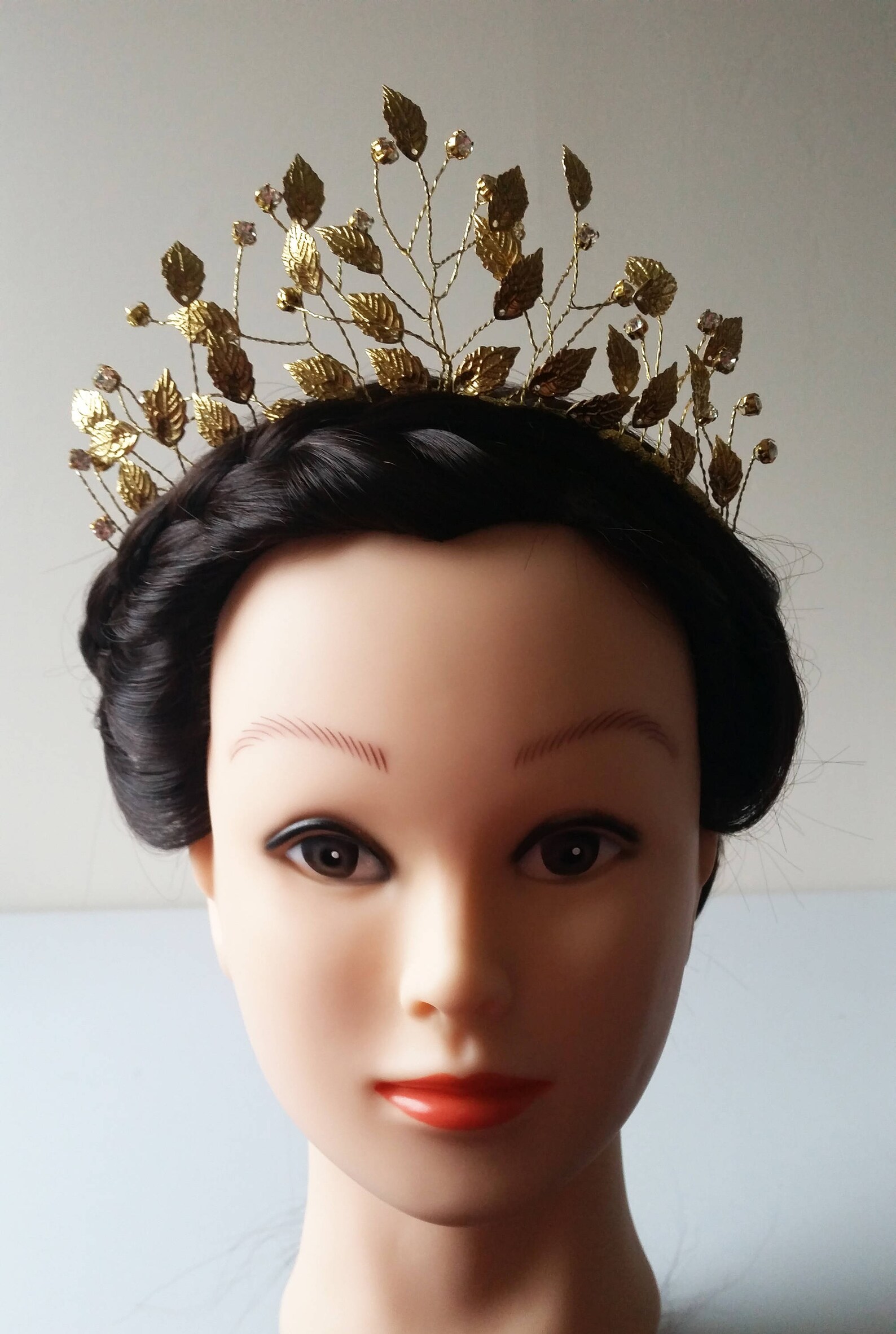 Gold Leaf Bridal Crown Gold Leaf Bridal Halo Bridal Etsy