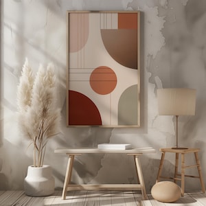 Boho Abstract Wall Decor, Modern Minimalist Art Print, Digital Wall Art
