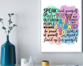 Mental Health Wall Art, Digital Wall Decor, Art Print, Printable Art