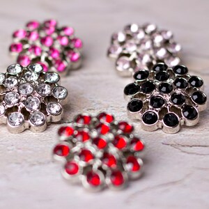 5 Rhinestone Buttons Several Colors Available Abreonn Button 25mm Plastic Buttons Acrylic Buttons image 2