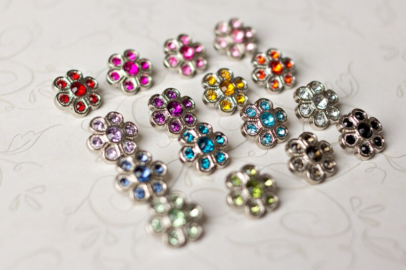 5 Rhinestone Buttons - Several Colors Available - Christine Button ...