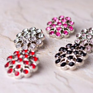 5 Rhinestone Buttons Several Colors Available Abreonn Button 25mm Plastic Buttons Acrylic Buttons image 1