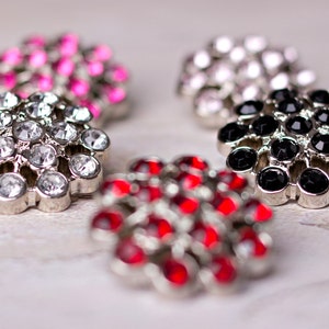 5 Rhinestone Buttons Several Colors Available Abreonn Button 25mm Plastic Buttons Acrylic Buttons image 3