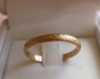 Alliance en or massif 14 carats, bague de mariage en or martelé pour elle et lui, bague de fiançailles en or rose blanc jaune, cadeau de fiançailles