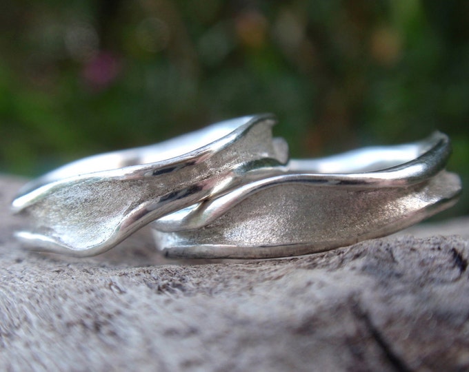 His and Hers Unique Wedding Rings Handmade Sterling Silver - Etsy