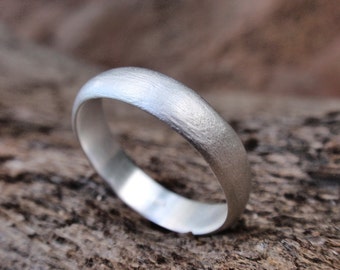 men wedding ring brushed finish wedding band for men or women sterling silver handmade rough brushed finish ring 5mm