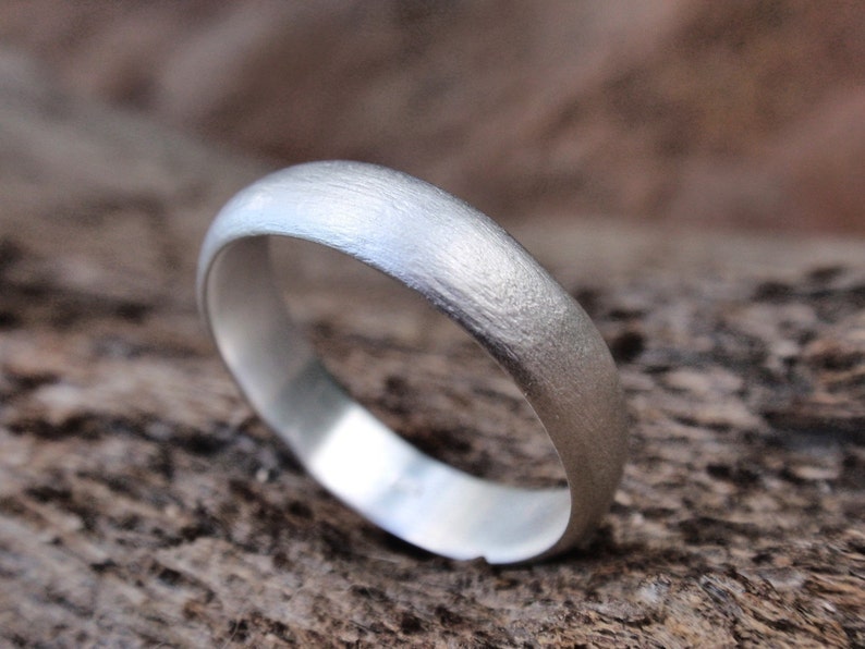 men wedding ring brushed finish wedding band for men or women sterling silver handmade rough brushed finish ring 5mm image 1