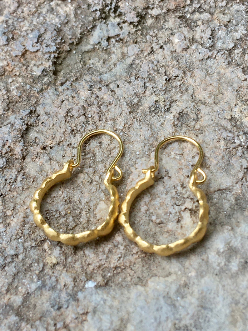 Yellow Gold Diamond CZ Hoop Earrings 14k solid gold or 24k Gold Plated Small Hoops Perfect for Everyday Wear Bridal Earrings Gift for Moms image 4
