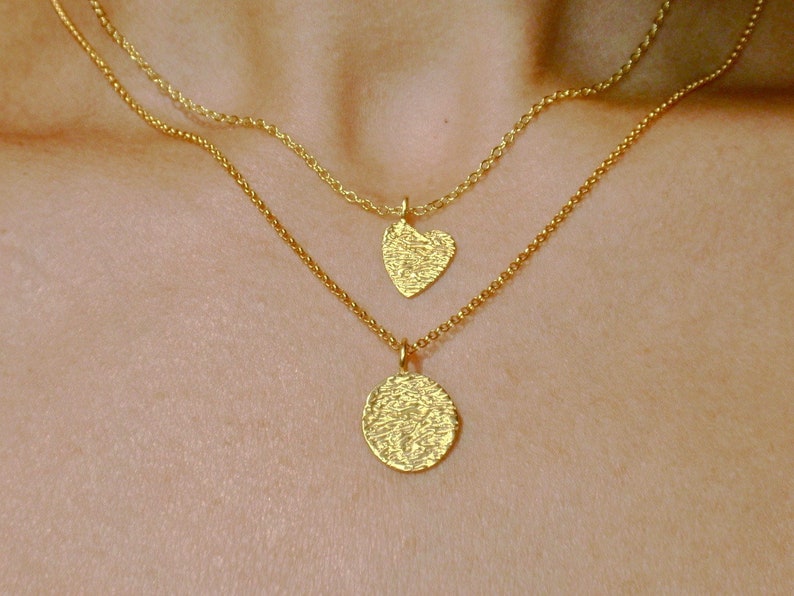 gold heart necklace layering necklace gold plated sterling silver heart pendant charm bridal necklace gift for her mothers day love necklace image 6