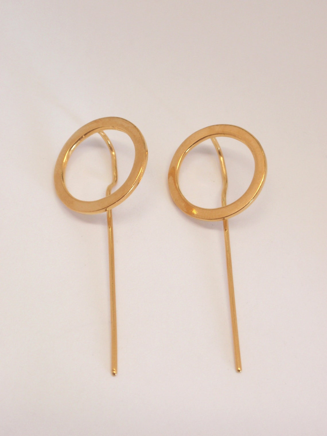Crystal Bar Set Post Hoop Earring - Gold