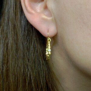 Gold Diamond CZ Hoop Earrings - Seeds of Love Lightweight Medium Hoops ...
