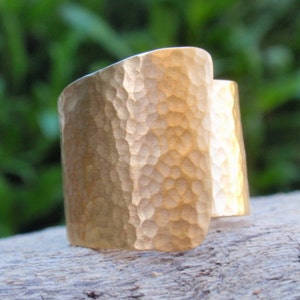 gold hammered ring, statement ring, wrap ring, 24k gold plated sterling silver wide ring, handmade, fall statement ring, made to order
