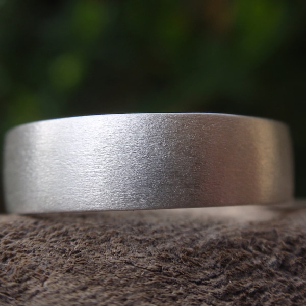 mens wedding band 5mm brushed / satin finish ring for men and women in sterling silver