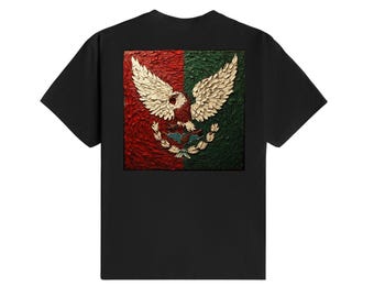 Mexico Flag - Textured Artwork with National Eagle and Symbols T-Shirt
