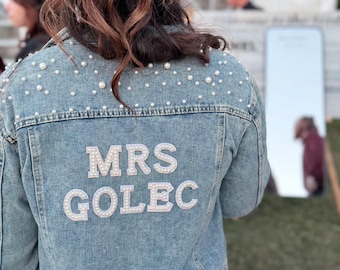Benutzerdefinierte Jeansjacke personalisierte Jeansjacke Geschenk für Braut Hochzeitsgeschenk