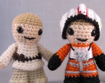 Luke Skywalker - Farm Boy und Pilot - Star Wars Mini Amigurumi Muster PDF - Häkelanleitung