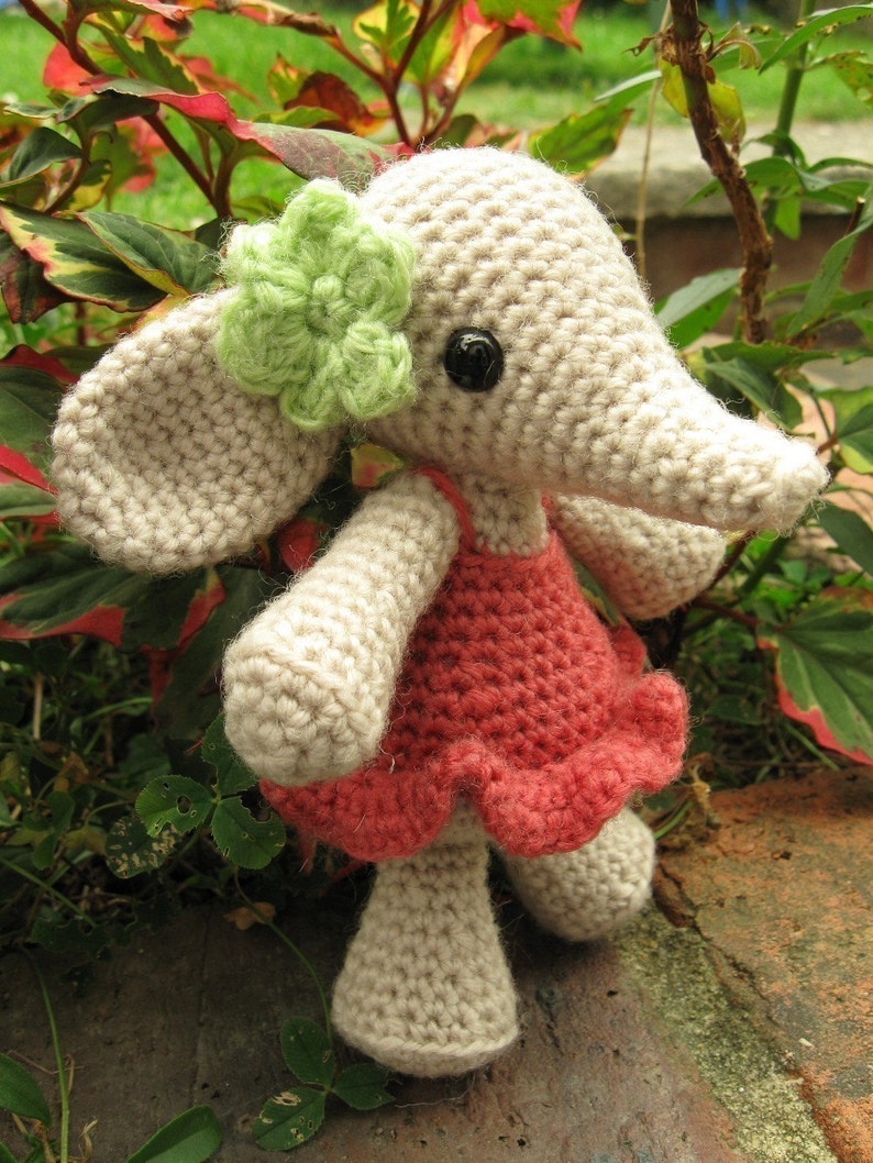 Flora the Elephant Amigurumi Pattern PDF Crochet Pattern image 1