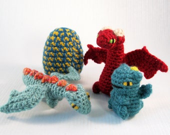 Tiny Dragon Hatchlings in Eggs Amigurumi Patterns PDF - Crochet Patterns