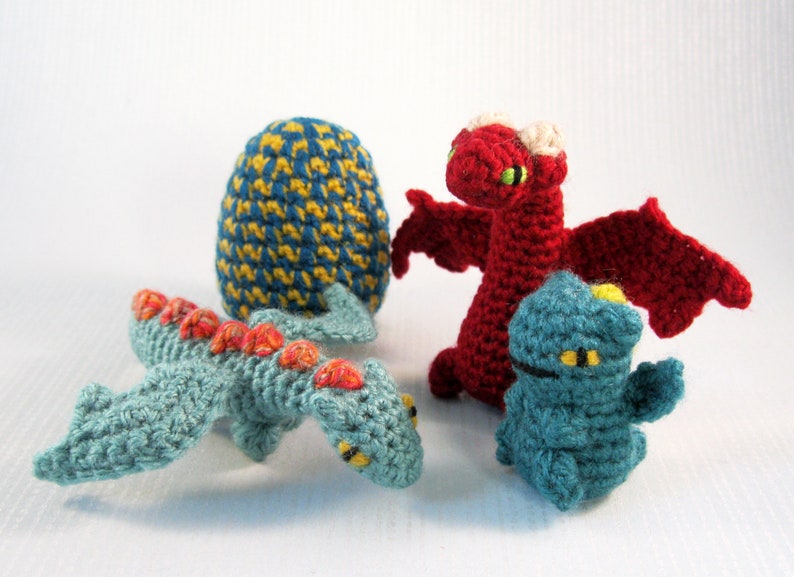 Tiny Dragon Hatchlings in Eggs Amigurumi Patterns PDF Crochet Patterns image 1