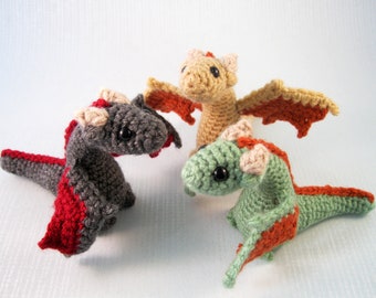 Modèle PDF Amigurumi Jeunes dragons - Modèle au crochet