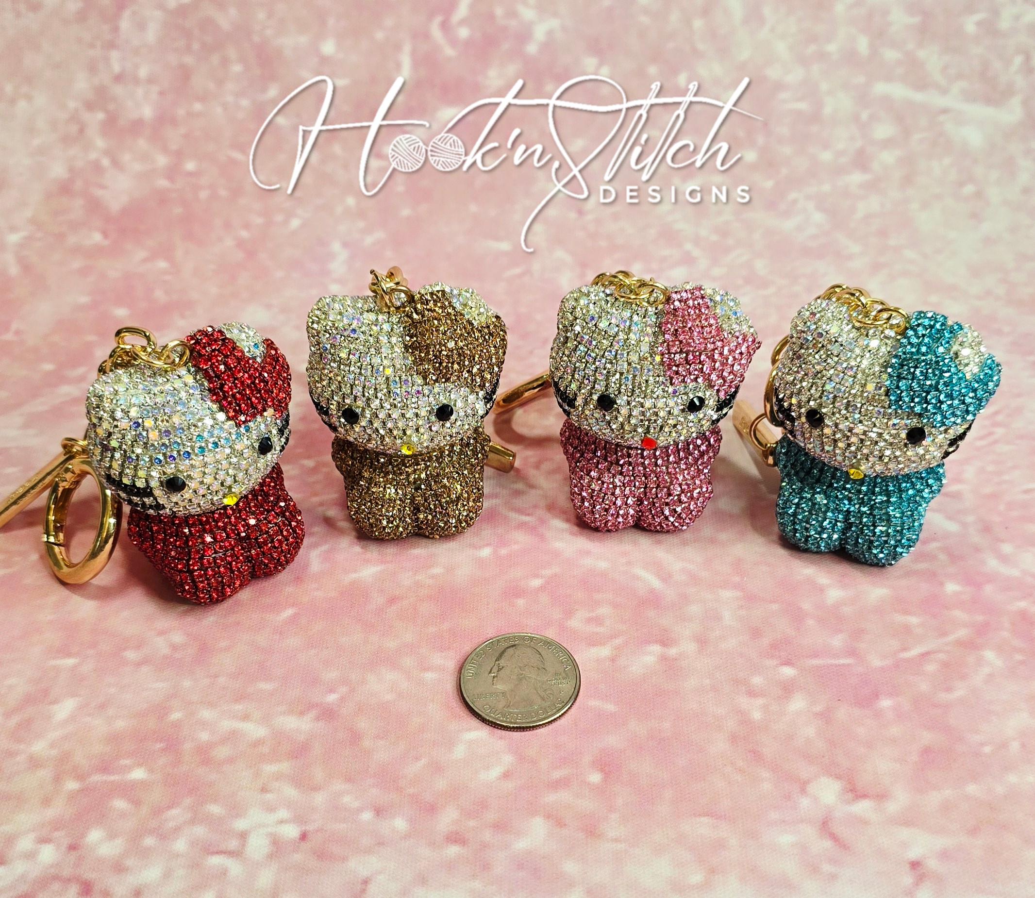 Rhinestone Turquoise Gemstone Hairband and HELLO KITTY Charm Bracelet Set Helll Kitty Rhinestone Charm - Etsy main image 2
