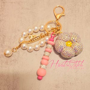 AB Rhinestone Flower Bag Charm Cluster Handbag Accessory