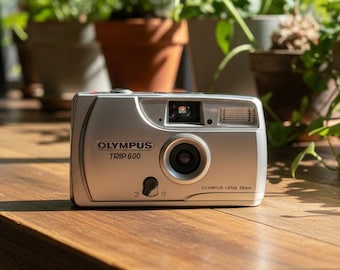 1998 Silver Olympus Trip 600 35mm Point & Shoot Film Camera