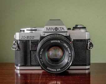 Gorgeous Minolta X-300 35mm SLR Film Camera + Minolta MD Rokker 50mm F1.7mm Lens