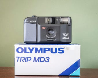 New Boxed Olympus Trip MD3 35mm Point and Shoot Film Camera - Black