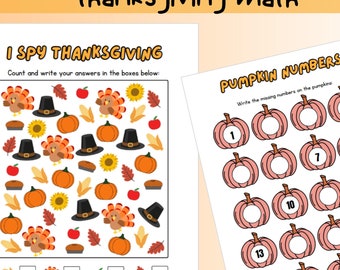 Thanksgiving Math, Math Activity for Kids, Preschool Activity, Math Activity for Kids, Kindergarten Math, Thanksgiving Activity for Kids