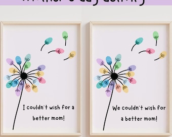 Mother&#39;s Day Gift, Mother&#39;s Day Printable, Mother&#39;s Day Craft, Fingerprint Craft