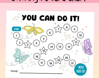 Coloring Reward Chart For Kids, Reward Chart, Sticker Chart, Potty Training, Reading Chart
