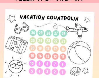 Vacation Countdown, Kids Vacation Countdown, Countdown Calendar