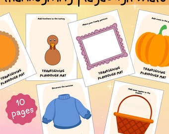 Thanksgiving Playdough Mats, Thanksgiving Activity For Kids, Playdoh Mats, Preschool Activity