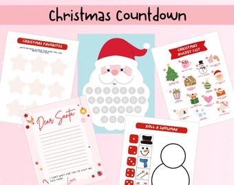 Christmas Countdown, Christmas Bucket List, Santa Letter, Christmas Activity, Christmas Activities For Kids, Roll a Snowman