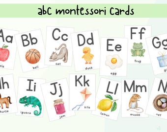 Alphabet Flash Cards, Montessori Cards, Montessori, Preschool ABC, Preschool Activity, Alphabet Cards