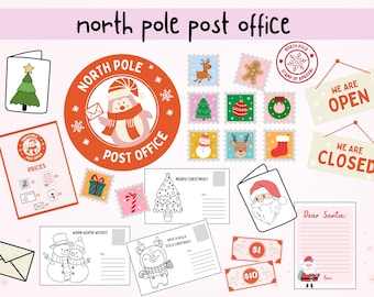 Christmas Activity, North Pole Post Office, Post Office Pretend Play, Preschool, Christmas Pretend Play, Christmas Cards For Kids