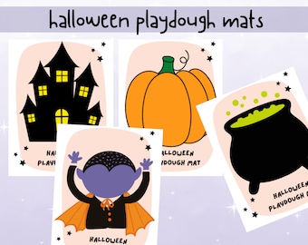 Halloween Playdough Mats, Halloween Playdoh Activity, Kids Halloween Activity, Preschool Printable, Toddler Activity, Fine Motor Skills