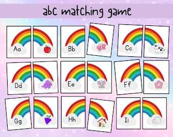 ABC Matching Activity, Beginning Sounds, Alphabet Game, Matching Cards, Preschool Activity