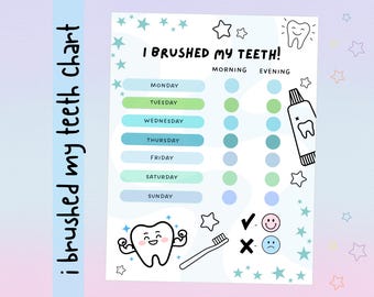 I Brushed My Teeth Chart, Teeth Brushing Chart, Teeth Brush Tracker