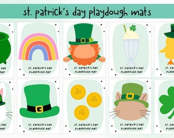St. Patrick's Day Activity for Kids, St. Patrick's Day Playdough Mats, St. Patrick's Day Printable, Playdoh Mats