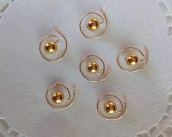 12 DA CERIMONIA DA SERA Oro Perla Fiore per capelli BOBINE SPIRALI colpi di scena Pin