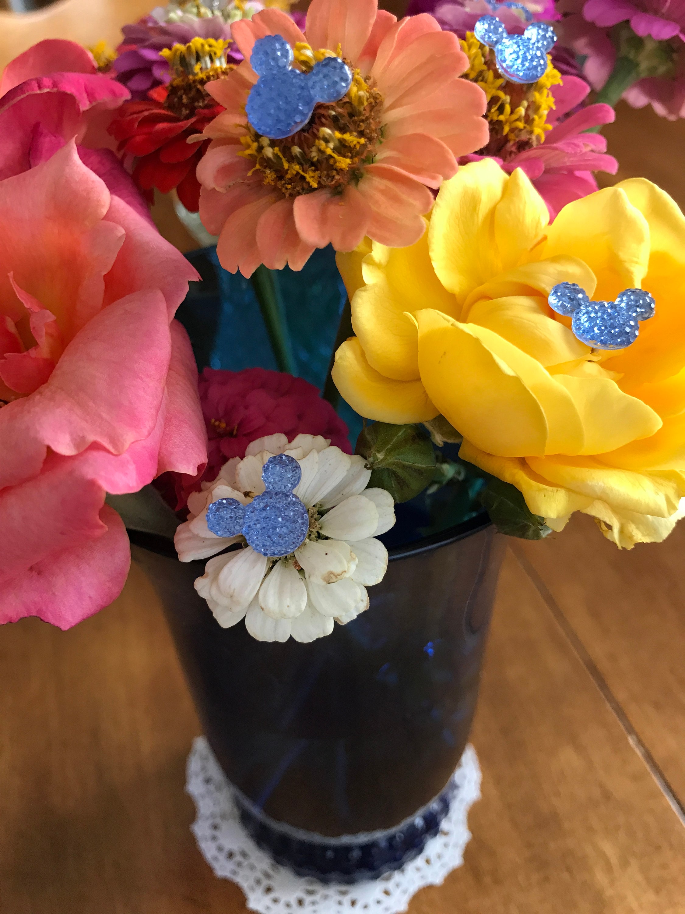 Hidden Mickey Flower PicksPowder Blue (New Color)Disney Wedding