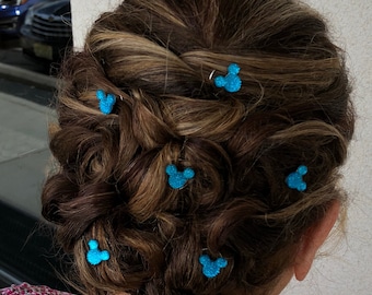 Versteckte Mickey Hair Swirls, Disney Hochzeit Haarschmuck, Set von 5