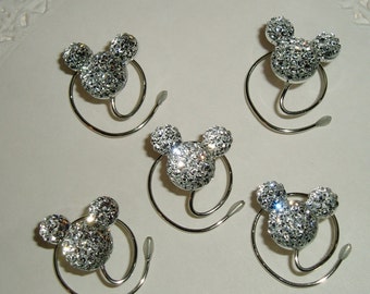 MOUSE EARS Hair Swirls for Themed Wedding in Dazzling Clear Acrylic