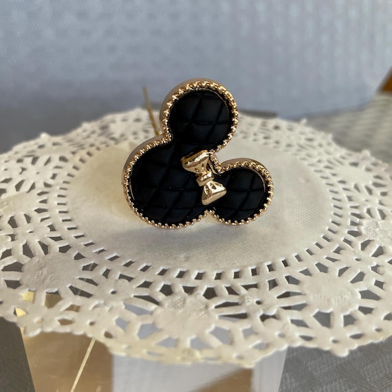 Minnie Mouse Hair Pin, Bridesmaid U pins, Dapper Days Black and Gold, Wedding Hair Pins, Disney Cosplay (Set of 2)