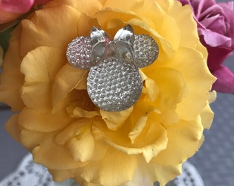 Minnie Mouse Flower Pins Disney Wedding Bouquet Flower Picks, Mouse Ears Bouquet Picks